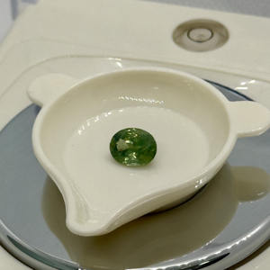 เพทายธรรมชาติสีเขียวเหลี่ยมเพชรพลอยหลวมตัดเป็นรูปไข่สำหรับเครื่องประดับทำด้วยมือเพทายสีเขียว - Product Image 2