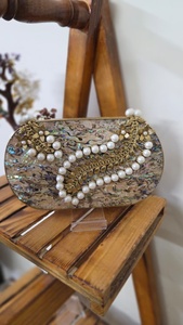 Bolso de noche de nácar, bolso de fregona, bolso de fiesta de boda, bolso de novia hecho a mano, proveedores mayoristas indios - Product Image 2