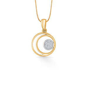 สร้อยคอจี้เพชรทองคำคลาสสิก Blessed Circles สำหรับผู้หญิง - Product Image 2