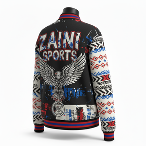 Chaqueta universitaria para mujer 350 GSM tela de algodón de lana forro suave parche de chenilla personalizado Logo patrón elegante chaqueta universitaria para mujer - Product Image 5