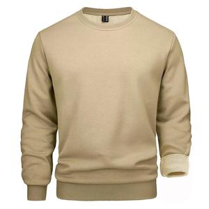 Sweat-shirt thermique décontracté pour homme 100% coton Pull athlétique à col rond Automne Hiver Sweat-shirt de sport Tops unis teints - Product Image 5