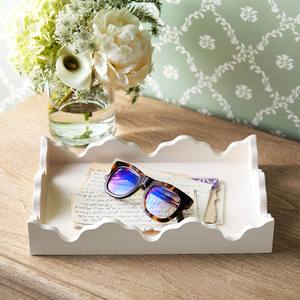 Produit tendance haut de gamme plateau de service en laque festonnée plateaux de service de couleur personnalisée pour la décoration de l'hôtel et de la maison de restaurant - Product Image 1