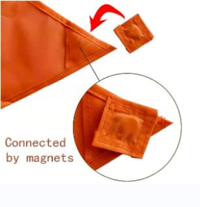 KHAMPA Blaze Orange Sécurité Blaze Chasse Sécurité Magnétique Comprend Sac de Transport 15 3/4 Pouces Par Côté 100 Sq Par Panneau Camping 1L - Product Image 4