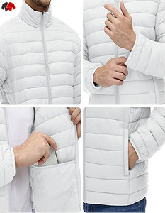 แจ็กเก็ตขนเป็ดคอปกตั้งสำหรับผู้ชายสไตล์ลำลองสำหรับฤดูหนาวผ้าทอและการออกแบบโลโก้ด้านหน้าแบบกำหนดเอง - Product Image 5