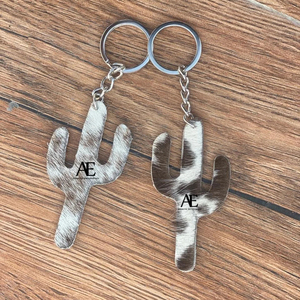 Nouveau Style Unique en cuir de vachette porte-clés arbre de noël en cuir de vachette porte-clés élégant vente chaude véritable fourrure porte-clés - Product Image 1