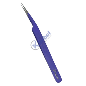 Nuevas pinzas de extensión de pestañas de volumen de acero inoxidable con punta de fibra de agarre de diamante antideslizante punta puntiaguda para extensiones de pestañas - Product Image 6