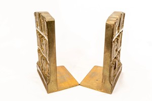 Pair of Modern Brass Book Case <b>Bookends</b> for Birthday - Product Image 3