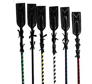 Fouets d'équitation en cuir de haute qualité fabriqués en Inde, 27 pouces, options personnalisables - Product Image 4