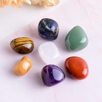 Ensemble de Pierres Chakra et Cristaux de Guérison, 7 Pierres Gravées et Polies de 15-30mm, Kit Sept Chakras de Haute Qualité, Khambhat Inde, Meilleure Vente, Porte-Bonheur