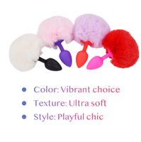 Plug anal en silicone coloré et mignon pour débutants, avec queue moelleuse, stimulation anale, jouet sexuel pour adultes, usage masculin, plusieurs couleurs, 35-70g