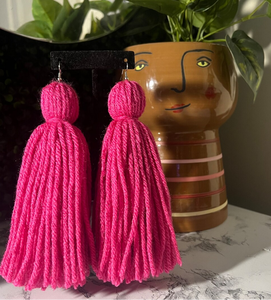 ต่างหูเส้นด้ายปมเดี่ยว | ของขวัญวันแม่ | ของขวัญสําหรับแม่ต่างหูพู่ขอบ - สีทอง - ยาว - Product Image 2