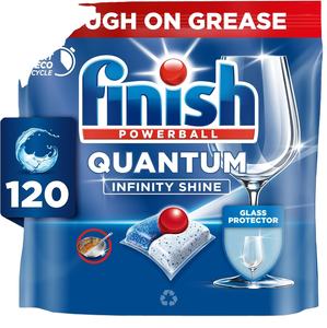 Pastillas para Lavavajillas Finish Quantum Infinity Shine, 120 Unidades, Aroma Fresco, Pastillas Detergentes con Poderoso Efecto de Limpieza y Brillo - Product Image 1