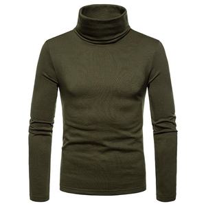 Jersey de punto de talla grande para hombre, suéter de cuello alto, sudadera de lana de invierno con cuello alto - Product Image 3