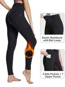 Winter <b>Velvet</b> <b>Women</b> Pants Full Seat Riding Breeches Equestrian Tights 2 Pickets Silicone Jodhpurs Horse Riding <b>Jacket</b> - Product Image 4