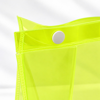 Trousse de Toilette Personnalisée en PVC Transparent Néon avec Boutons Pression, Sac Cosmétique Imperméable pour Voyage