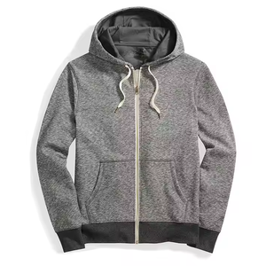 Ventes en gros de sweats à capuche unisexes personnalisés OEM, coupe classique, couleur unie, fermeture éclair |   Nouveaux sweats à capuche en molleton français 100% coton pour l'hiver - Product Image 1