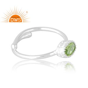 Hot Selling 925 Sterling Selling Natural Peridot Gemstone Ring Custom Jewelry For Women Gift For Her - Product Image 4