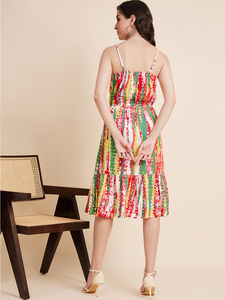 Vestido midi sin mangas de rayón multicolor estilo indio Ramas Kurtis, elegante, estampado, antiarrugas, para mujer, ideal para verano, éxito de ventas. - Product Image 3