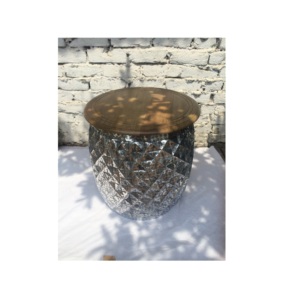 Mesa de centro de metal superventas con tapa de madera, muebles de sala de estar, mesa de diseño martillado para restaurantes - Product Image 2