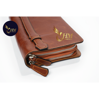 Dompet Panjang Anti Maling PU Vintage untuk Pria Senior Sederhana Multi-Fungsi