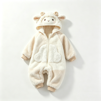 Combinaison bébé en polaire personnalisée avec capuche, costume de mouton pour nouveau-né, combinaison en peluche douce, combinaison de neige pour bébé