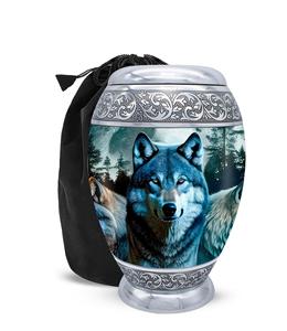 Urna de lobo negro para adultos, urna grande para cenizas humanas, hombres y mujeres adultos con bolsa, urna de cremación de Lobo, Honra a tu ser querido - Product Image 3