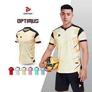 Hot Luxury Haute Qualité Lavé Personnaliser Logo Football Jersey Ensembles Unisexe Football Porter 100% Polyester Diverses Couleurs OEM Adulte - Product Image 3