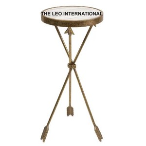 Decorative Arrow Design Metal <b>Stand</b> Table Furniture Luxury Aluminum Side Table Round Top Handmade Casted - Product Image 1