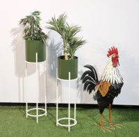 Vente en gros de sculpture de coq en fer, queue de plumes en métal décoratif pour jardins extérieurs, jardin, économie de fret, coq