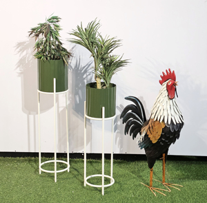 รูปปั้นไก่เหล็กใช้สำหรับตกแต่งสวนกลางแจ้งทำจากโลหะใช้ในสวนรูปไก่ - Product Image 2