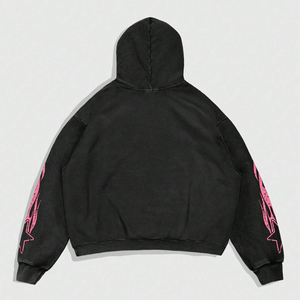 Tendance hommes personnalisé bouche impression sweat à capuche surdimensionné décontracté à manches longues sweat à capuche avec épaules tombantes pour hommes - Product Image 2