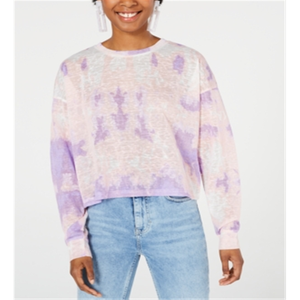 Top in Cotone Lavorato a Maglia a Maniche Lunghe Tie-Dye per Ragazze, Alta Qualità, Stile Vintage, Taglia L, Colore Rosa, per Primavera Estate Autunno - Product Image 4