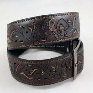 Ceinture d'outillage à main en cuir occidental durable et cousue sur mesure Ceinture d'outillage en relief à motif floral 3D pour cow-boy - Product Image 3