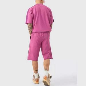 Streetwear personnalisé Survêtement Coton Lavé À L'acide Shorts Sportswear Gym Été Jogger 2 Pièces Shorts et t-shirt Ensemble pour Hommes 2025 - Product Image 6