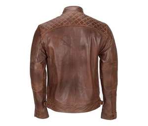 Chaqueta Bomber de cuero genuino de calidad superior para hombre, lona, impermeable, transpirable, protección Anti-Uv, cuello mandarín con capucha - Product Image 5