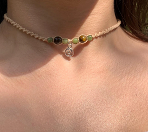 Collar de Moda con Cuentas en Espiral de Macramé de Cáñamo |   Joyería en Espiral |   Pañuelo con Flecos y Cuentas - Product Image 2