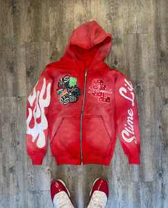 เสื้อมีฮู้ดผ้าคอตตอน100% ของผู้ชายเสื้อมีฮู้ดโอเวอร์ไซส์ผ้าคอตตอนซักมีซิปสำหรับผู้ชายโลโก้ออกแบบได้ตามต้องการ - Product Image 1