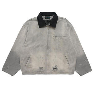 Chaqueta vaquera personalizada de talla grande para motocicleta, abrigo informal de otoño, chaqueta vaquera con botones, abrigo ajustado para hombre - Product Image 6