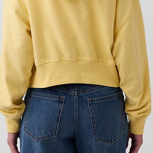 <b>Women</b> Lounge Ready <b>Fleece</b> Hooded <b>Top</b> With Zip Up Closure And Ribbed Hem <b>For</b> Winter Trendy Streetwear Design With Logo And Pocket - Product Image 6