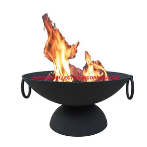 Black Big Fire Bowl Pit Handmade Made India On hot Sale
