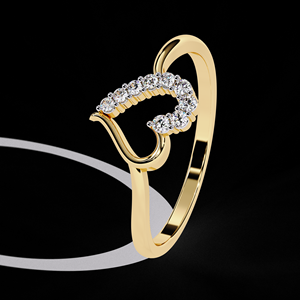 Elegante anillo de corazón de oro de 18K y 14K con diamantes naturales del fabricante, joyería fina, hecho a mano diseño romántico, regalo Ideal - Product Image 5