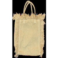 Bolsa de Lona Personalizable con Cierre, Adorno Decorativo y Asa, Estilo Vintage para Mujer, Sin Forro, Hecha en BD