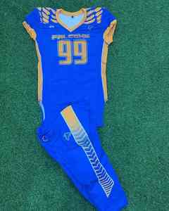 Uniformes de fútbol americano por sublimación de estilo personalizado OEM, uniforme transpirable de secado rápido totalmente personalizado hecho en Pakistán - Product Image 4