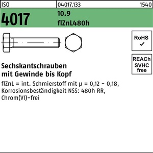 Tornillo Hexagonal ISO 4017 VG M12 X 35 10.9 Recubierto de Zinc en Escamas 100 Piezas BUFAB - Product Image 1