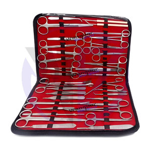 Kit d'instruments chirurgicaux vétérinaires de base réutilisable 35 pièces Outils en acier allemand avec étui à fermeture éclair pour usage vétérinaire - Product Image 2
