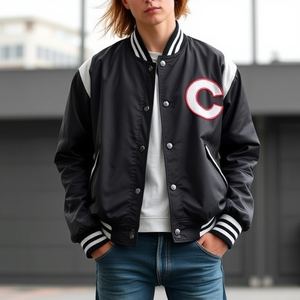 Veste universitaire en laine, manches en cuir, matelassage épais et chaud : qualité supérieure, logo brodé personnalisé, nouveau style, prix de gros - Product Image 2