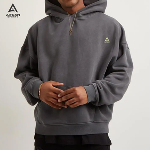 Sweat-shirt à capuche surdimensionné en coton lourd 400 g/m² avec logo personnalisé, lavage à l'acide, streetwear vintage, sweat-shirt à capuche délavé - Product Image 3