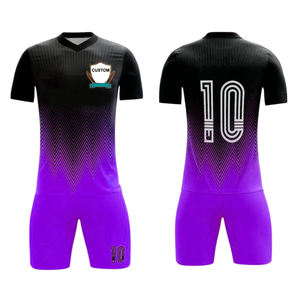 Conjunto de Camisetas y Pantalones Cortos de Fútbol Sublimados Personalizados de Última Moda, 100% Poliéster, Transpirables, de Secado Rápido, Diseño de Camiseta Deportiva - Product Image 4