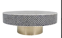 Table basse moderne en os incrusté, design élégant, durable, faite à la main, noir et blanc, pour salon, intérieur, vente exclusive