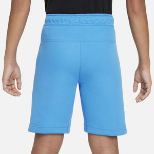 Shorts chauds mi-longs en polaire technique bleue écologique pour homme avec cordon de serrage, personnalisation du logo et motif uni, style streetwear - Product Image 2